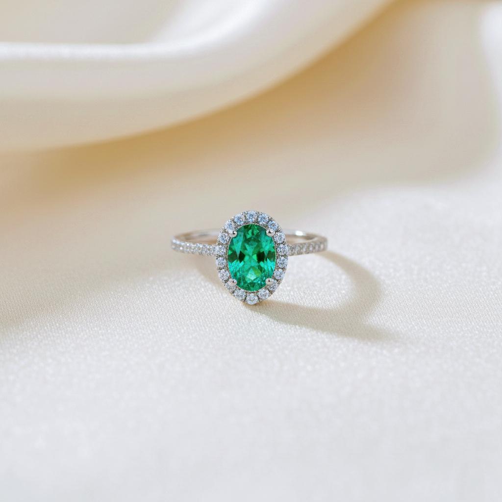 Handmade 14K Gold Emerald Solitaire Ring: Classic Prong Set Engagement Jewelry