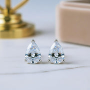 Handmade Pear Cut moissanite Studs: 925 Sterling Silver Earrings