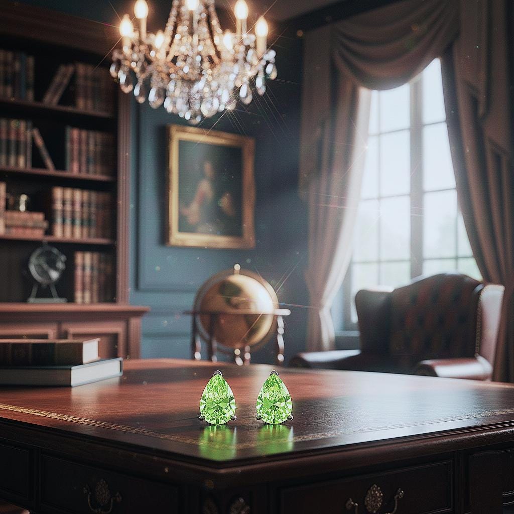 Handmade Pear Cut Peridot Studs: 925 Sterling Silver Earrings