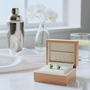 Peridot Earrings, Handmade Emerald Cut Peridot Studs: 925 Sterling Silver Earrings