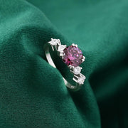 Alexandrite Engagement Ring | Simulated Diamonds, 925 Sterling Silver