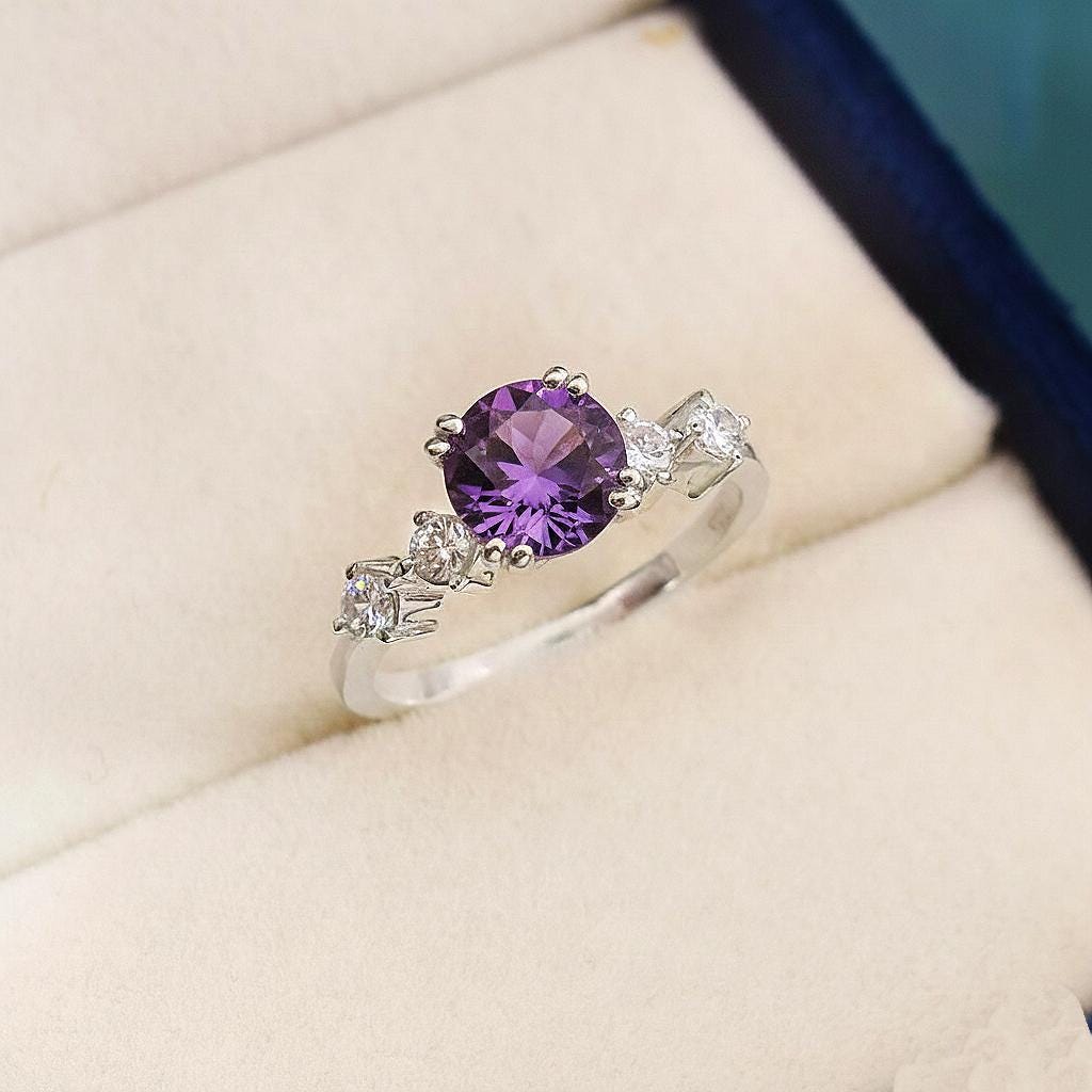 Rose de France Amethyst Ring: 14K Rose Gold & Sterling, Amethyst Ring, Purple Amethyst, Natural Amethyst