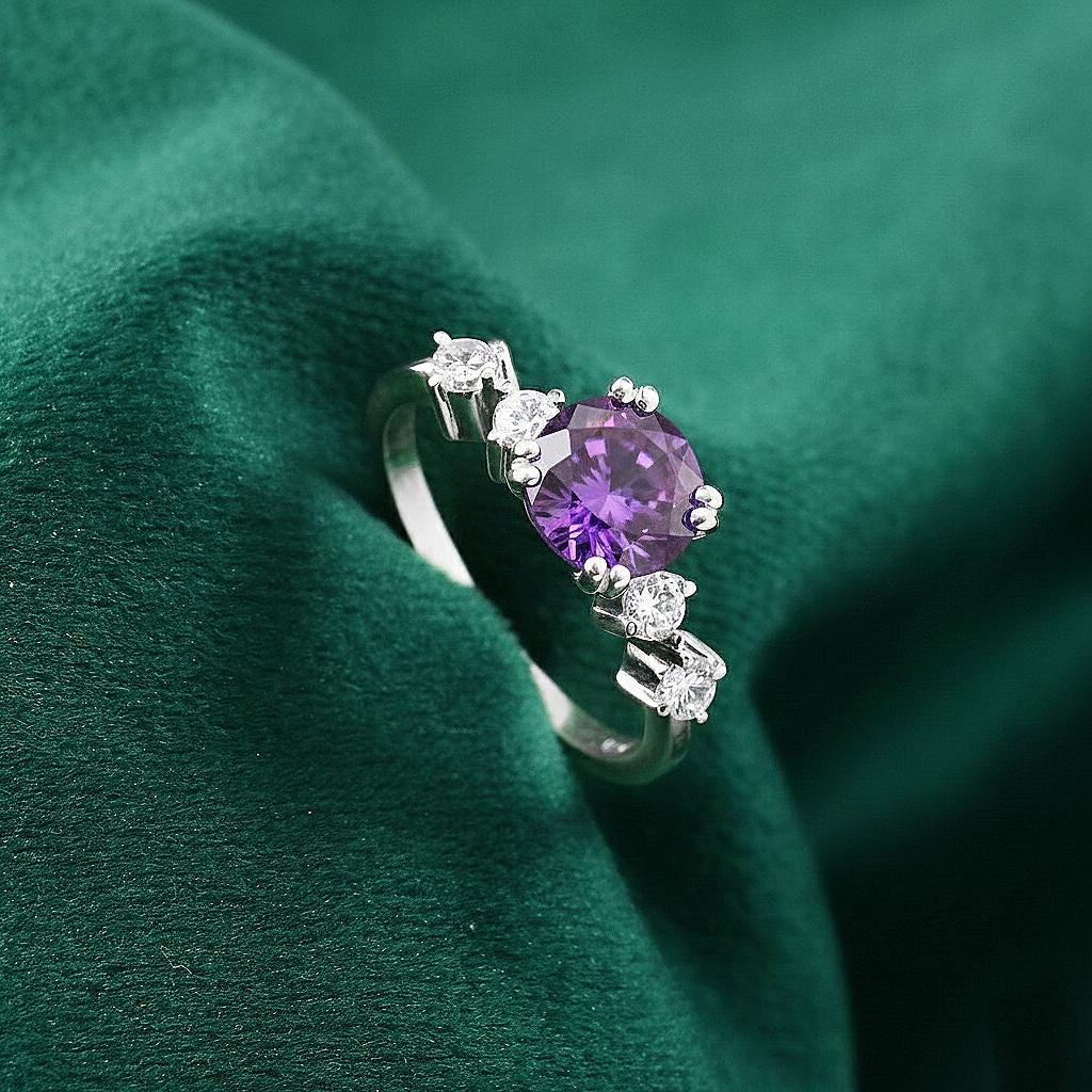 Rose de France Amethyst Ring: 14K Rose Gold & Sterling, Amethyst Ring, Purple Amethyst, Natural Amethyst