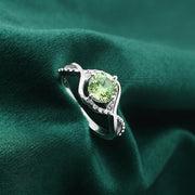 Light Green Amethyst Solitaire Ring, Prasiolite Ring, 14k Gold Vermeil or 925 Silver, Green Round Gemstone Ring, Promise Ring MOM Gift Ring