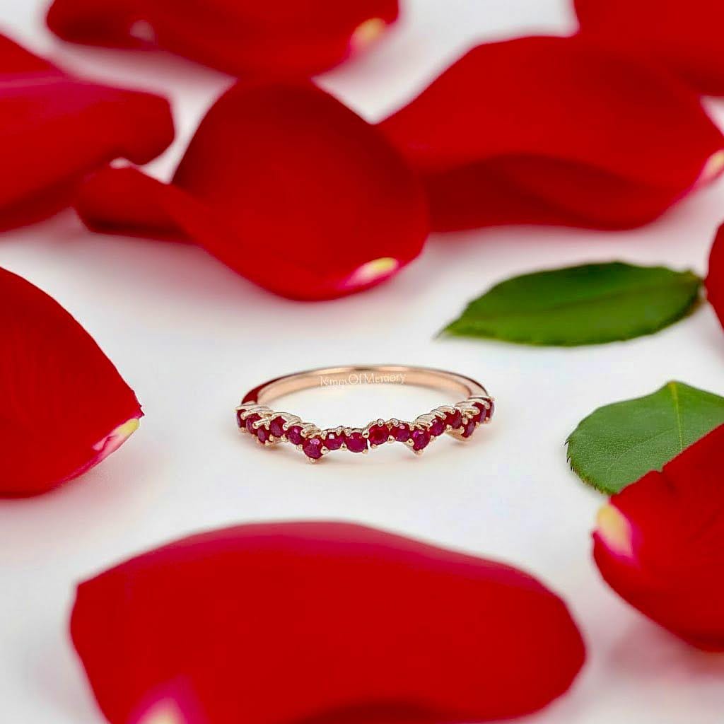 Ruby Ring 14K Gold, Dainty Ruby Stone Stackable Ring, Minimalist Birthstone Ring Statement Ring, Custom Stacking Ring, July Birthstone