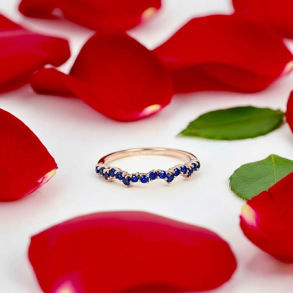 Sapphire Ring 14K Gold, Dainty Sapphire Stone Stackable Ring, Minimalist Birthstone Ring Statement Ring, Custom Stacking Ring,