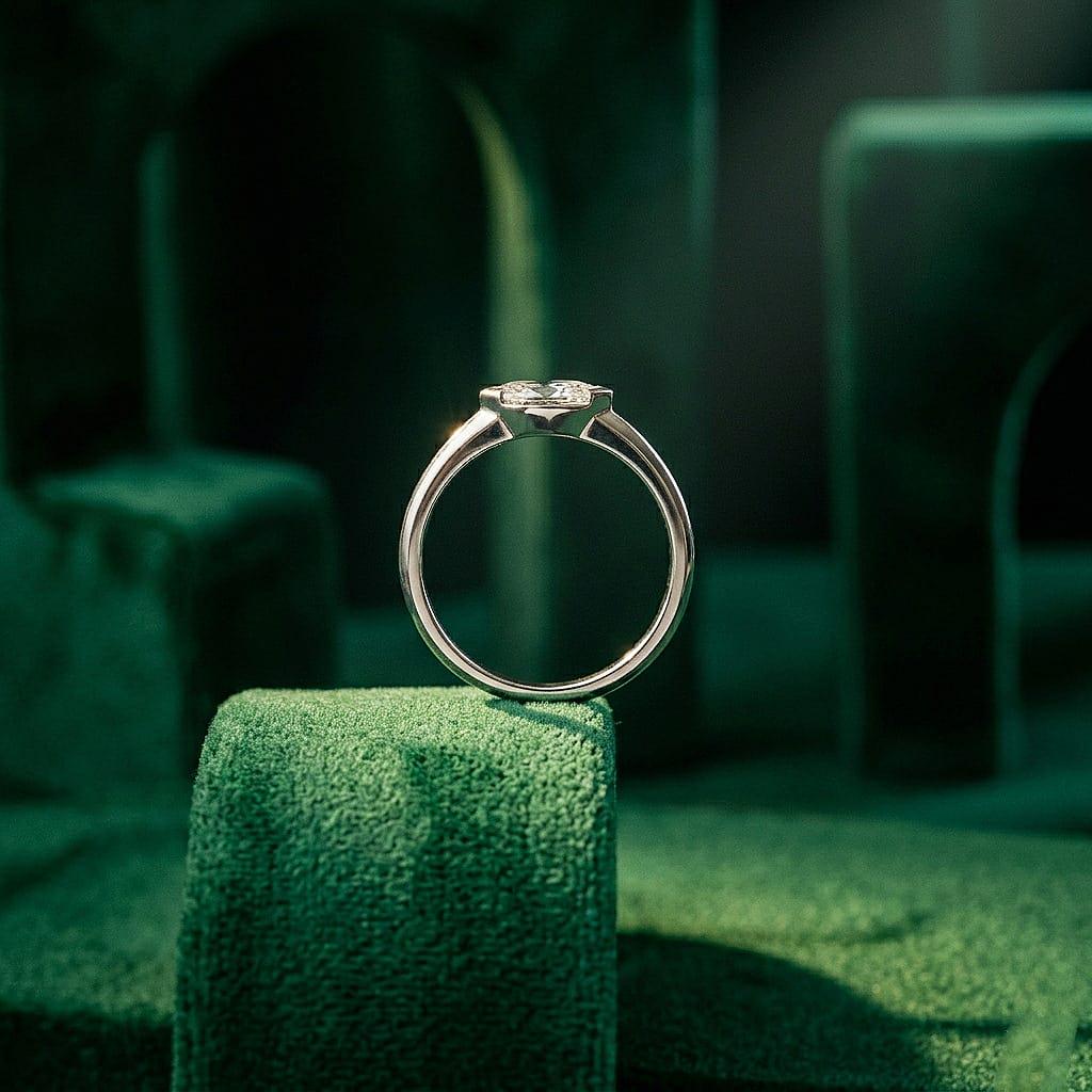 Marquise Cut Moissanite Engagement Ring | 14K Gold Solitaire Promise Ring | Delicate Proposal Anniversary Bridal Jewelry