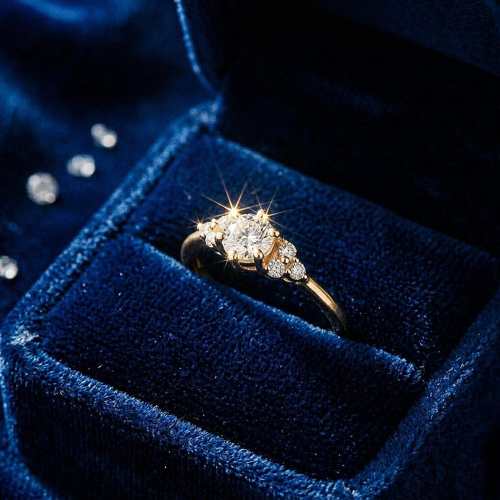 Vintage Round Moissanite Engagement Ring, Dainty White Gold Moissanite Wedding Ring,  Anniversary Promise Rings For Women