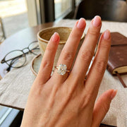 Elongated Long Cushion Cut Moissanite Ring – 14K Gold Cushion Cut Solitaire Ring, Sterling Silver with Gold Vermeil Ring