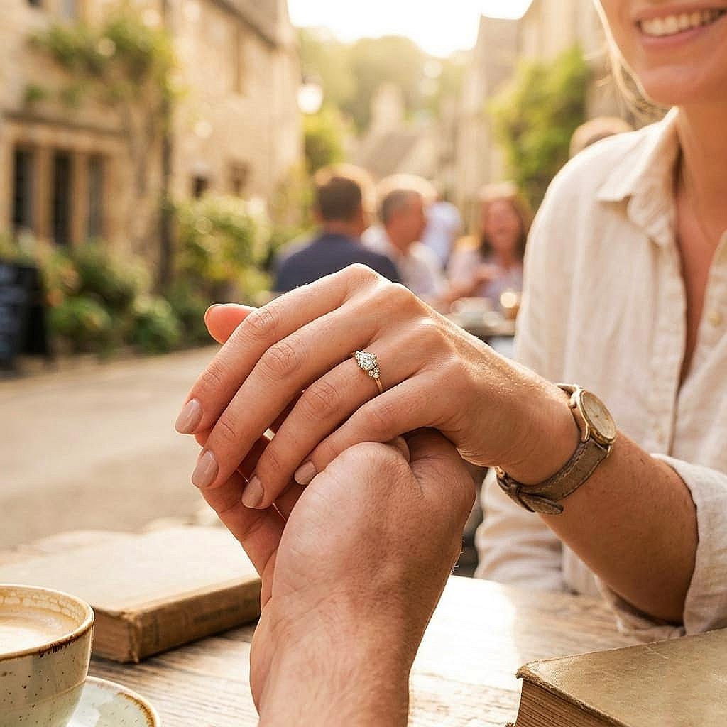 Vintage Round Moissanite Engagement Ring, Dainty White Gold Moissanite Wedding Ring,  Anniversary Promise Rings For Women