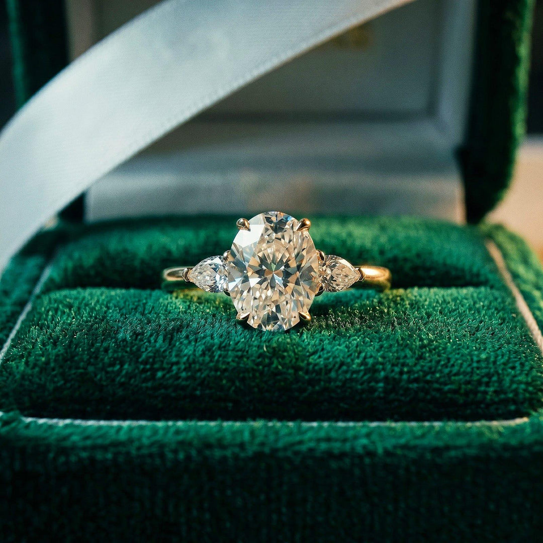 Oval Moissanite engagement ring, Vintage rose gold wedding ring, diamond bridal ring, Dainty woman ring, Promise gift, Marriage ring,