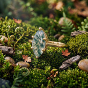 Vintage Marquise Cut Moss Agate Engagement Ring, Solid 14K Gold Promise Ring, Nature Inspired Art Deco Ring Unique Anniversary Gift For Her
