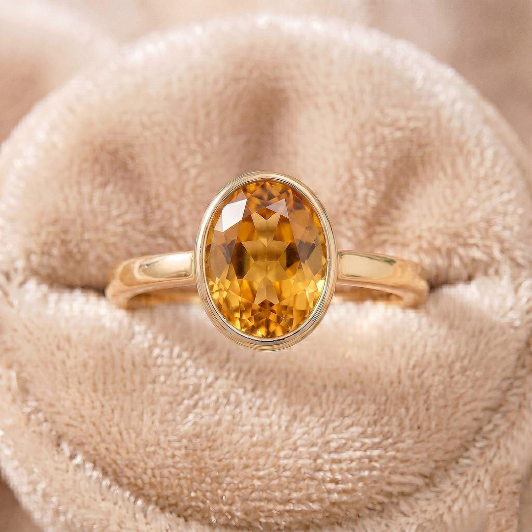 Natural Citrine Oval Ring, Bezel Cut Ring, Dainty Ring, Everyday Wear Ring, Minimalist Ring, Gemstone Ring, Unique Jewelry, Gifts For Her