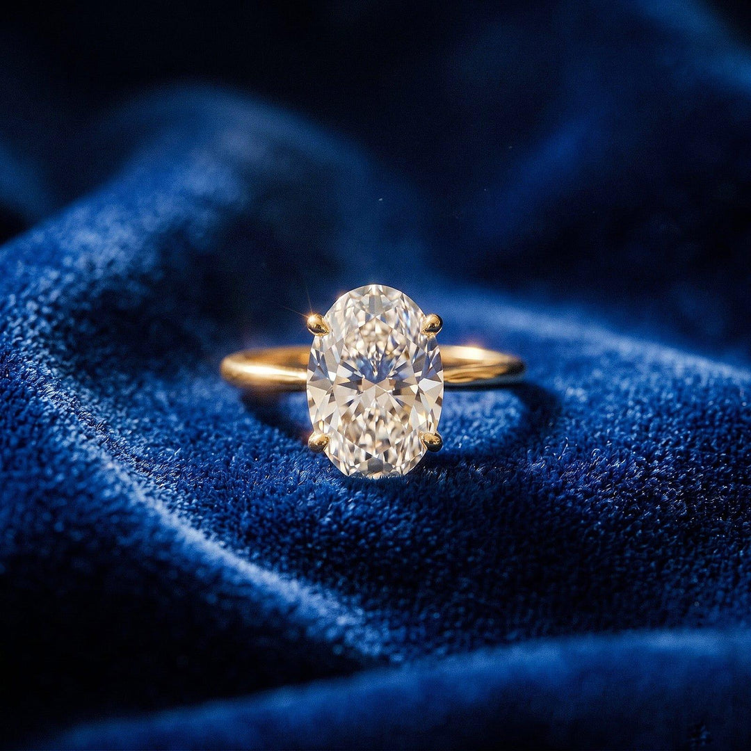 Oval Cut Moissanite Engagement Ring, Oval Solitaire Moissanite Ring, 14k Solid Gold Ring, Anniversary Gift Ring, Bridal Ring, Daily Ring