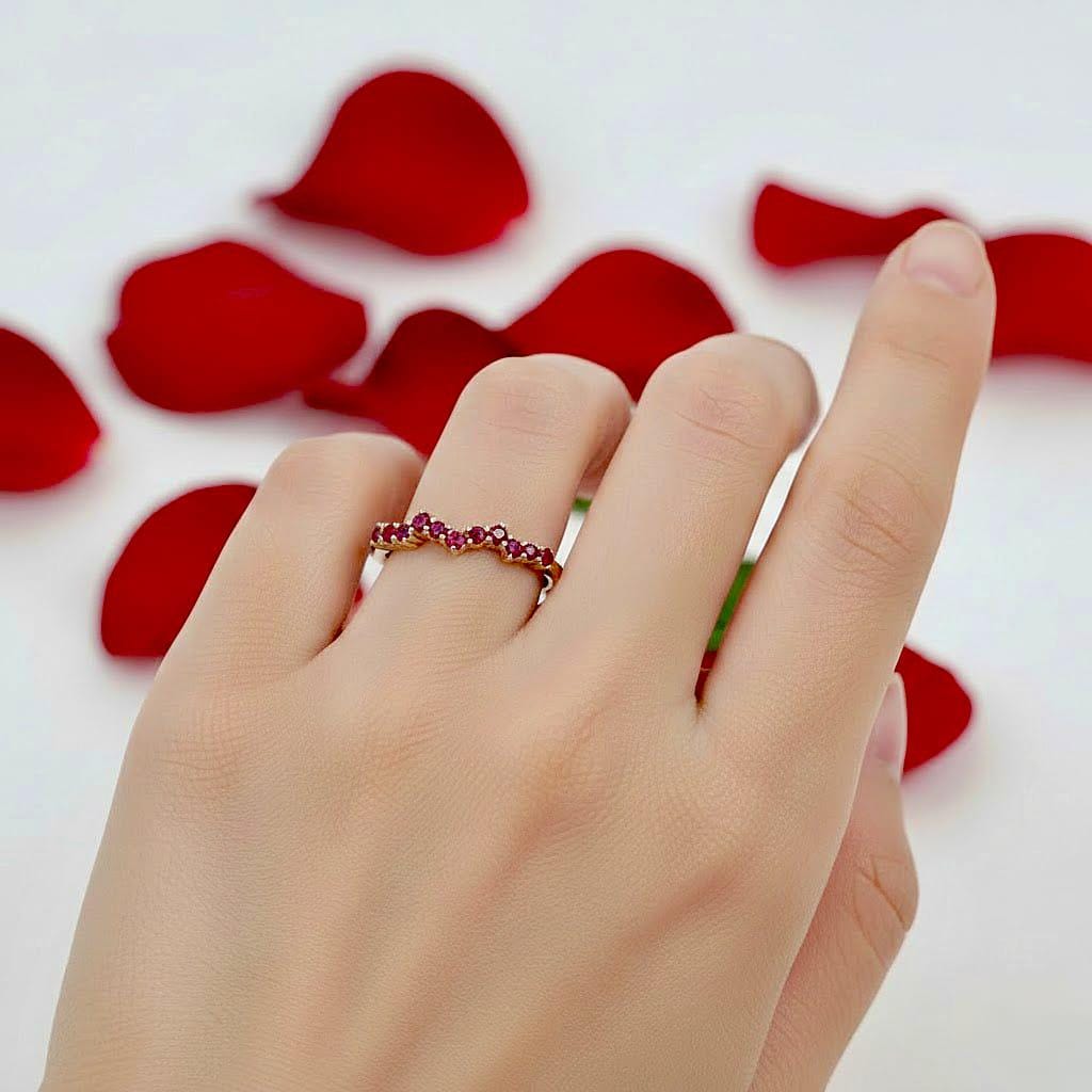 Ruby Ring 14K Gold, Dainty Ruby Stone Stackable Ring, Minimalist Birthstone Ring Statement Ring, Custom Stacking Ring, July Birthstone