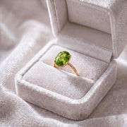 Green Peridot Ring, Engagement Ring, Oval Cut Ring, Green Gemstone Jewelry, 14K Gold, Solitaire Ring, August Birthstone, Women Gift for Her